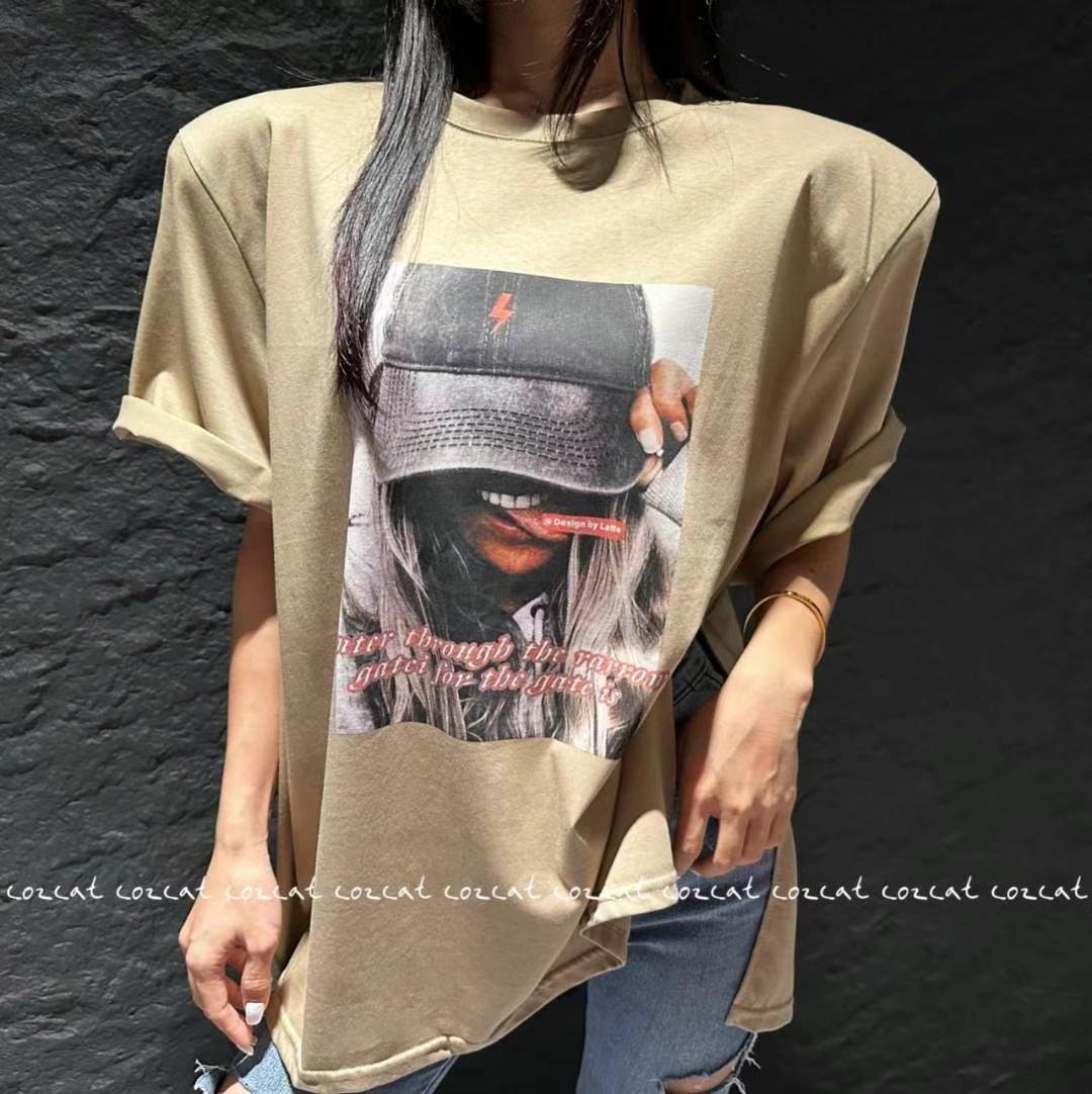 COZCAT直郵韓國代購女士新品時尚休閑推薦24秋夏人氣職業T恤COZCATT恤圖色2