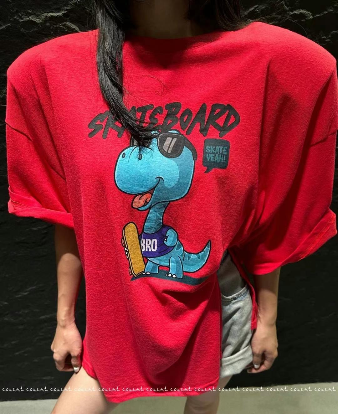 COZCAT韓國直郵女裝新款24秋夏人氣推薦休閑時尚熱賣真品T恤COZCATT恤圖色3