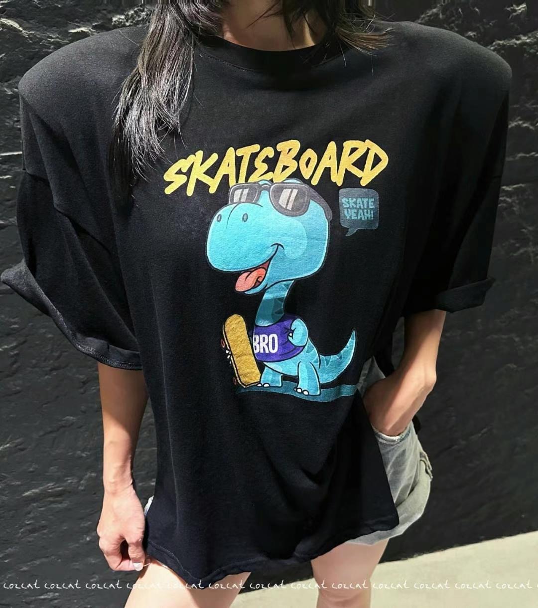 COZCAT韓國直郵女裝新款24秋夏人氣推薦休閑時尚熱賣真品T恤COZCATT恤圖色4