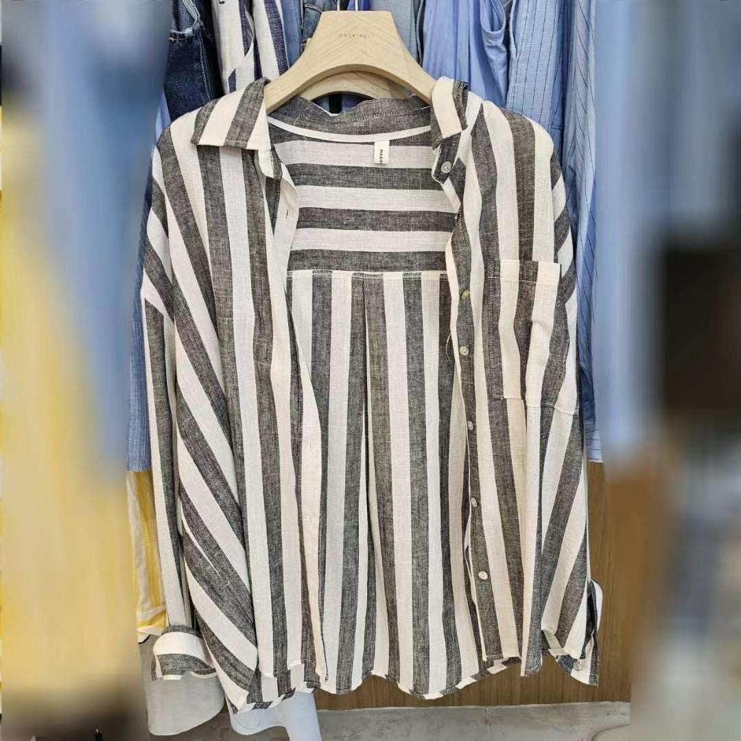 MARCIA-마샤-OT韓國直郵女裝新品時尚休閑襯衫蕾絲衫亞麻MARCIA襯衫/蕾絲衫圖色1