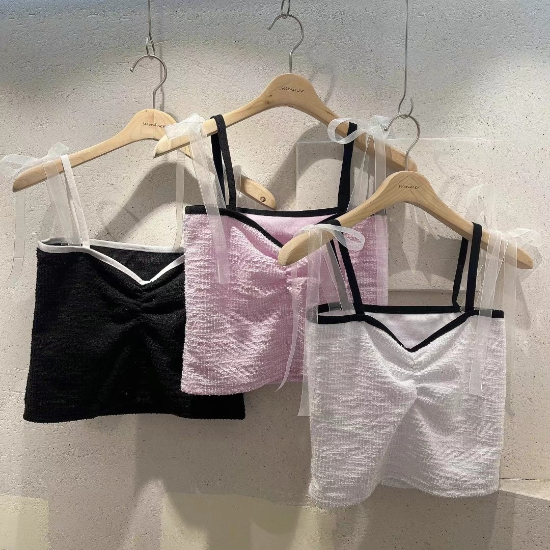 MIMISHOUS-OT直郵韓國代購女裝新品推薦休閑24春夏吊帶背心MIMISHOUS吊帶/背心圖色3左三色