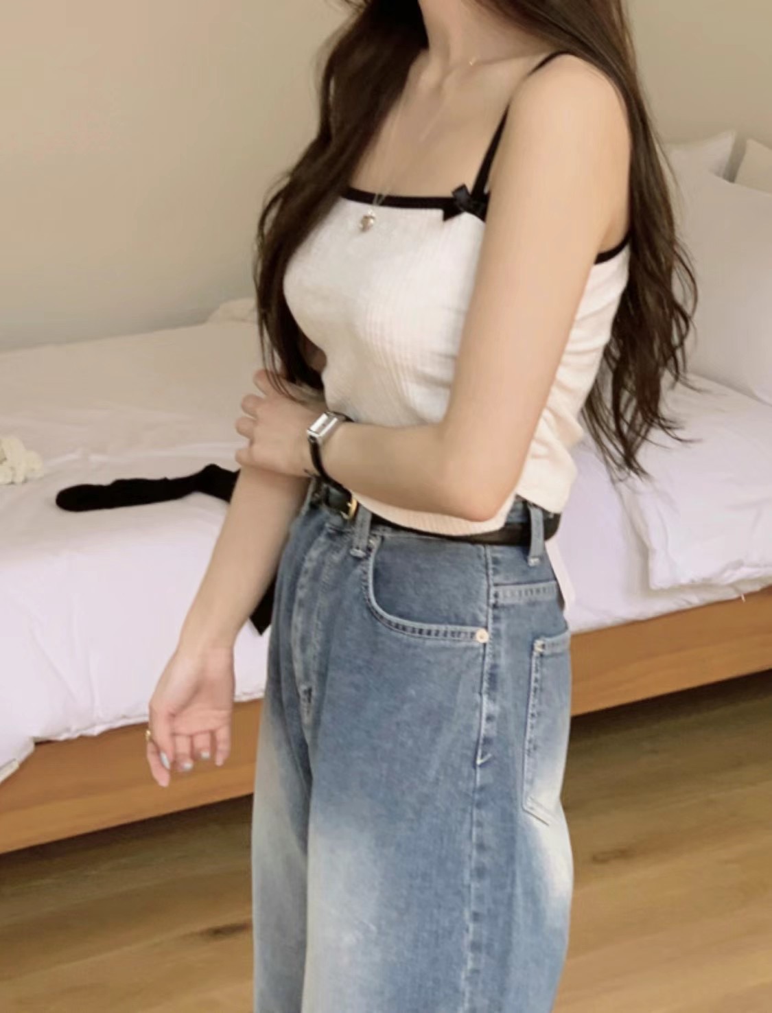MIMISHOUS-OT韓國直郵東大門實拍女裝新品休閑24春夏吊帶背心MIMISHOUS吊帶/背心