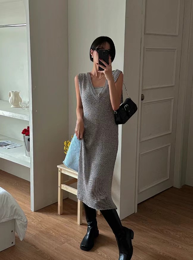 MINICLOSET韓國直郵女裝新品推薦職業休閑人氣時尚連衣裙長款MINICLOSET連衣裙