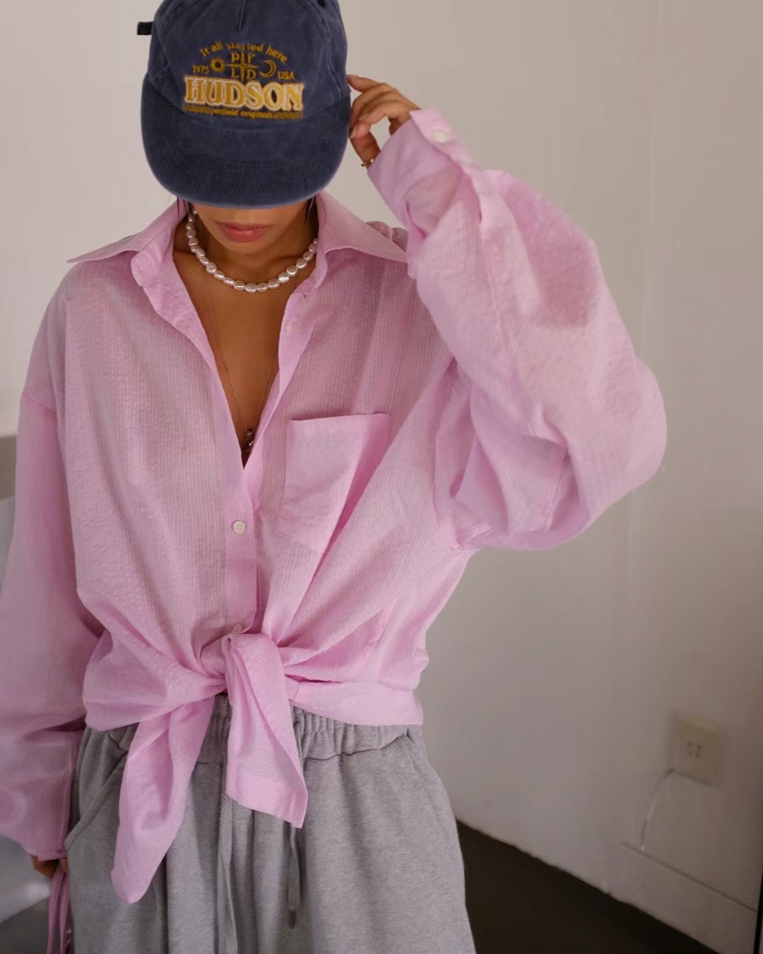 MINICLOSET直郵韓國代購女裝新品職業時尚熱賣休閑襯衫蕾絲衫MINICLOSET襯衫/蕾絲衫圖色1