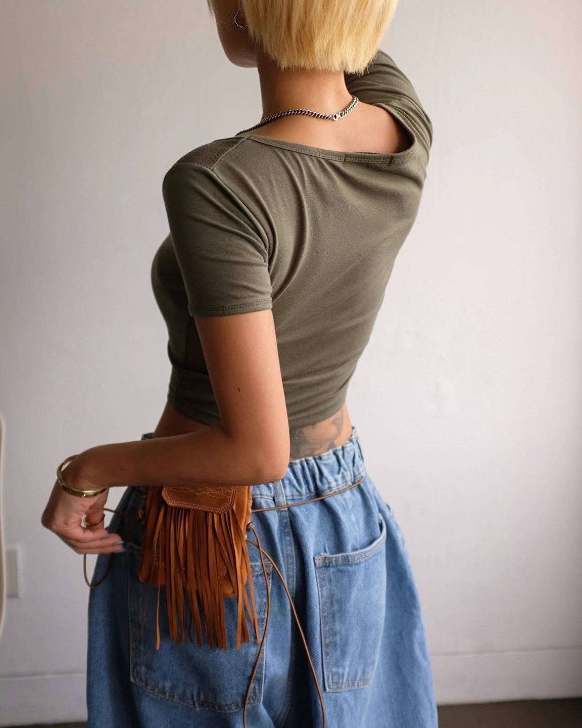 MINICLOSET韓國直郵東大門實拍女裝新款24春夏熱賣T恤短款MINICLOSETT恤