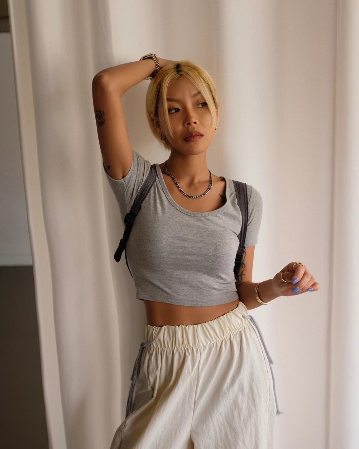 MINICLOSET韓國直郵東大門實拍女裝新款24春夏熱賣T恤短款MINICLOSETT恤圖色1