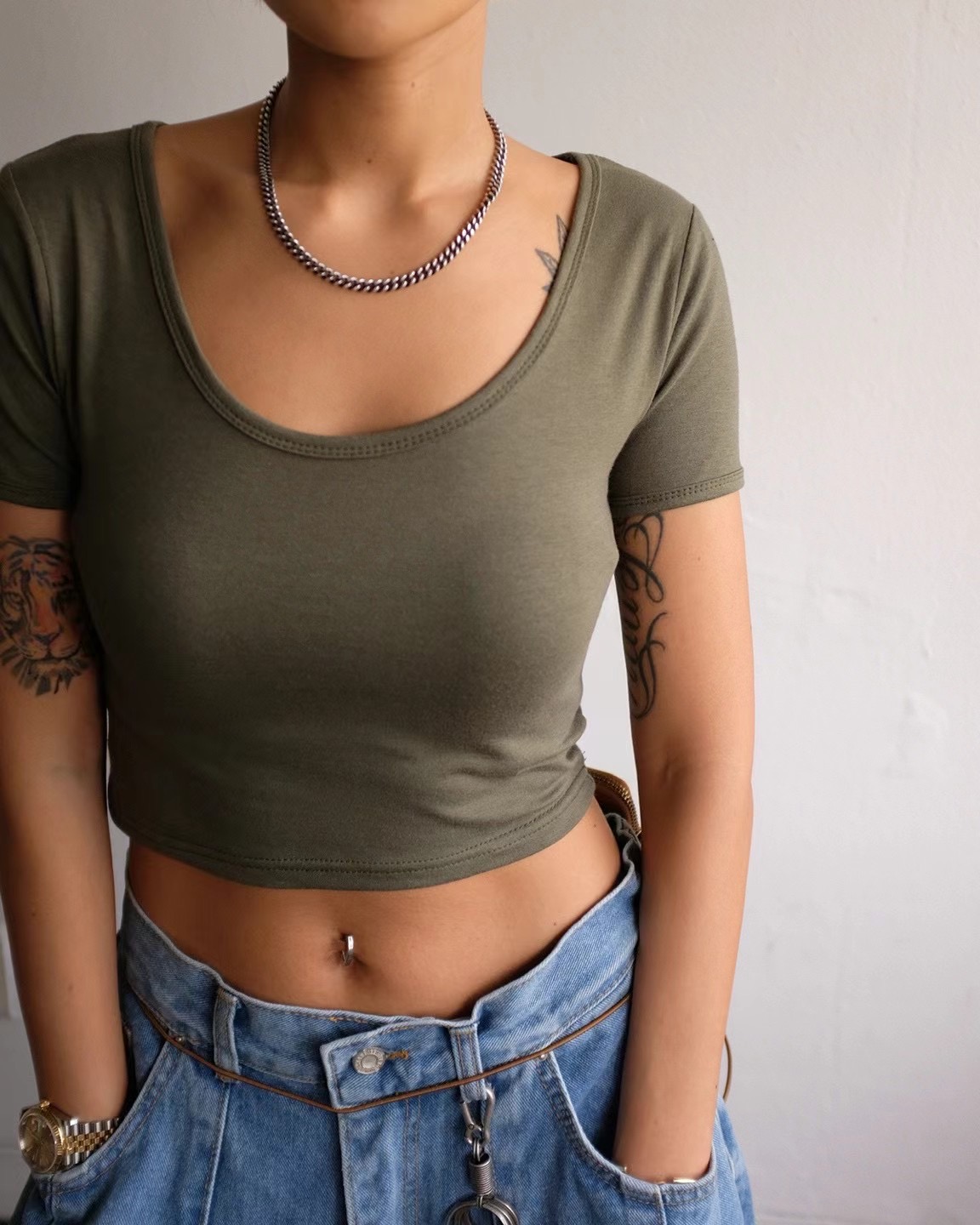 MINICLOSET韓國直郵東大門實拍女裝新款24春夏熱賣T恤短款MINICLOSETT恤圖色2