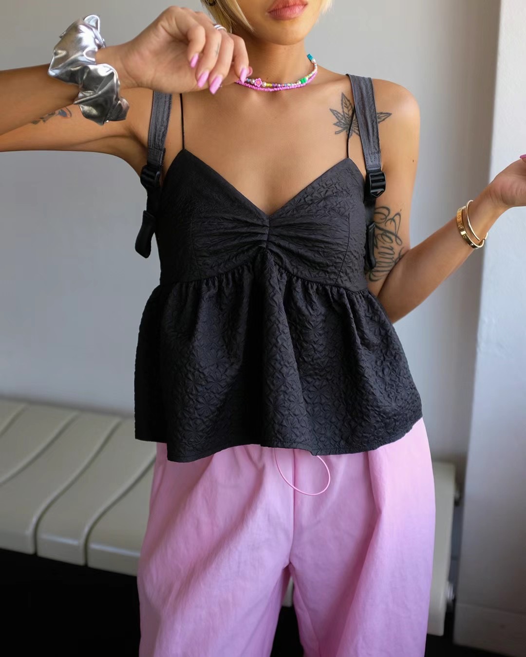 MINICLOSET韓國直郵東大門實拍女裝新款熱賣真品休閑吊帶背心MINICLOSET吊帶/背心圖色1