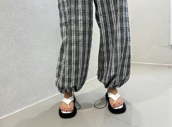 MINICLOSET韓國直郵東大門代購女裝新品職業熱賣休閑褲格紋MINICLOSET休閑褲