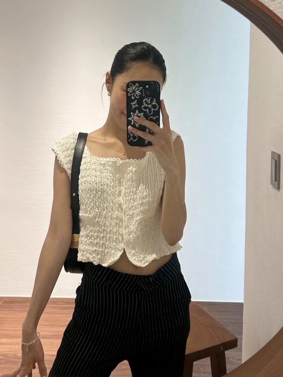 PEETS韓國直郵東大門實拍女裝新款真品熱賣推薦休閑襯衫蕾絲衫PEETS襯衫/蕾絲衫