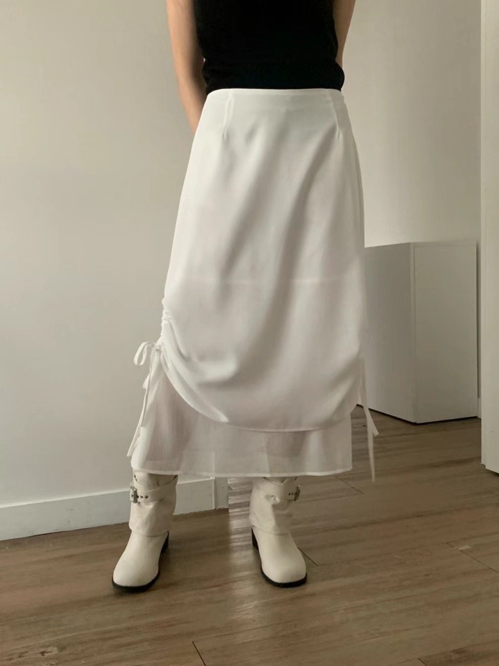 PEETS韓國直郵東大門代購女裝新品時尚推薦休閑24春夏長裙PEETS長裙