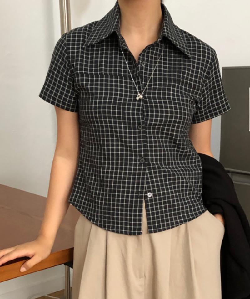 韓國直郵東大門代購女裝新款休閑職業熱賣24春夏襯衫蕾絲衫襯衫/蕾絲衫圖色2