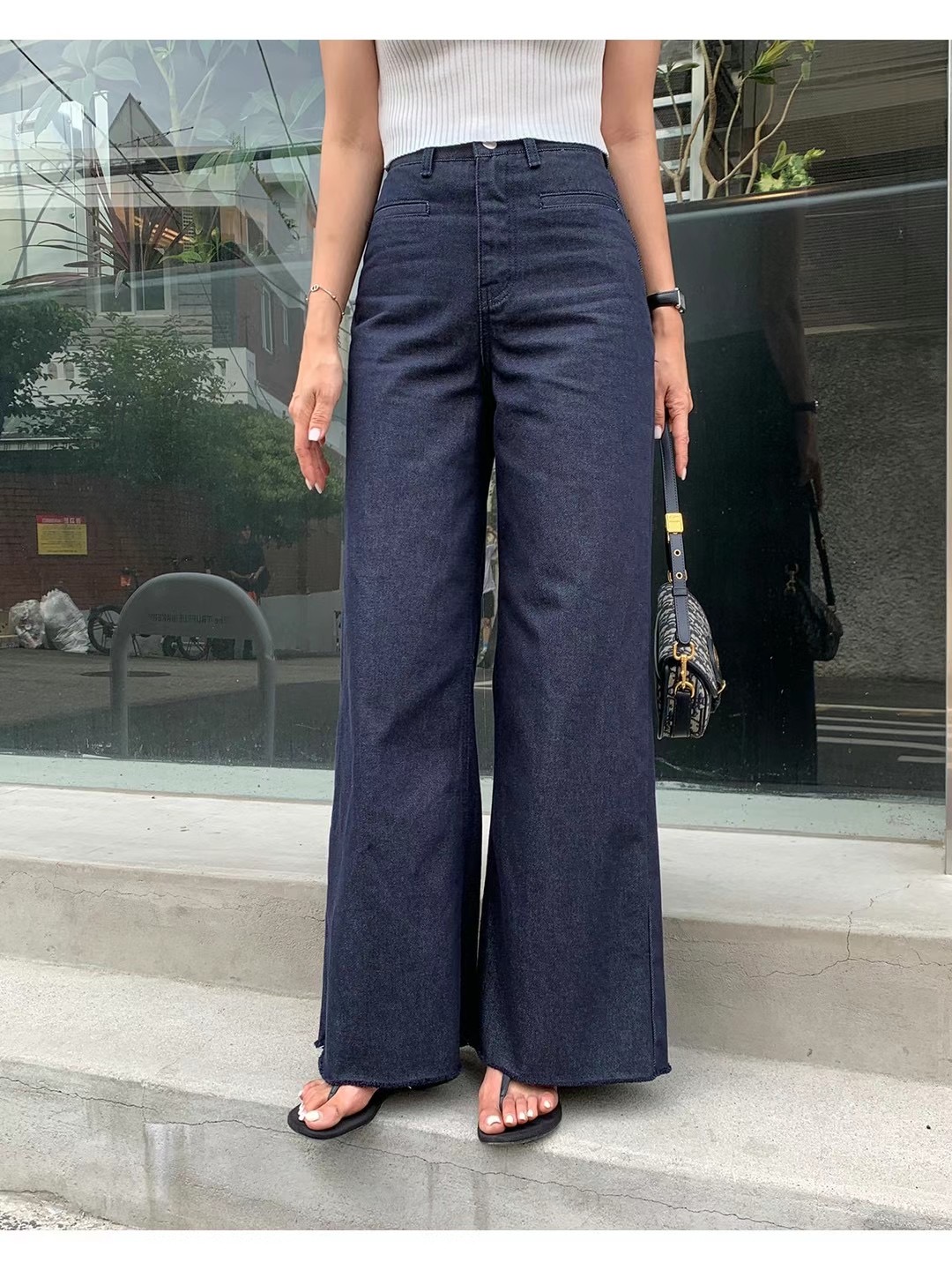 O2直郵韓國代購女裝新款休閑時尚人氣真品熱賣24春夏牛仔褲O2牛仔褲