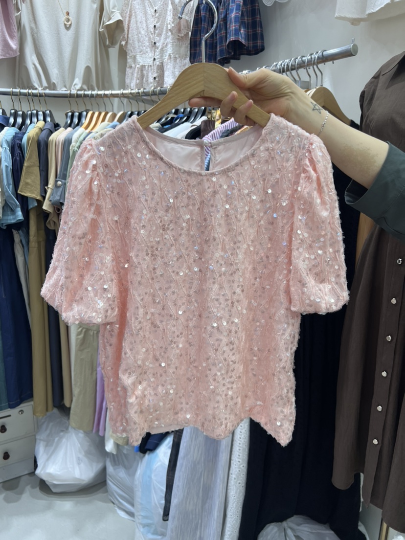 BIKINI直郵韓國代購女裝新品休閑人氣24春夏時尚襯衫蕾絲衫BIKINI襯衫/蕾絲衫圖色2