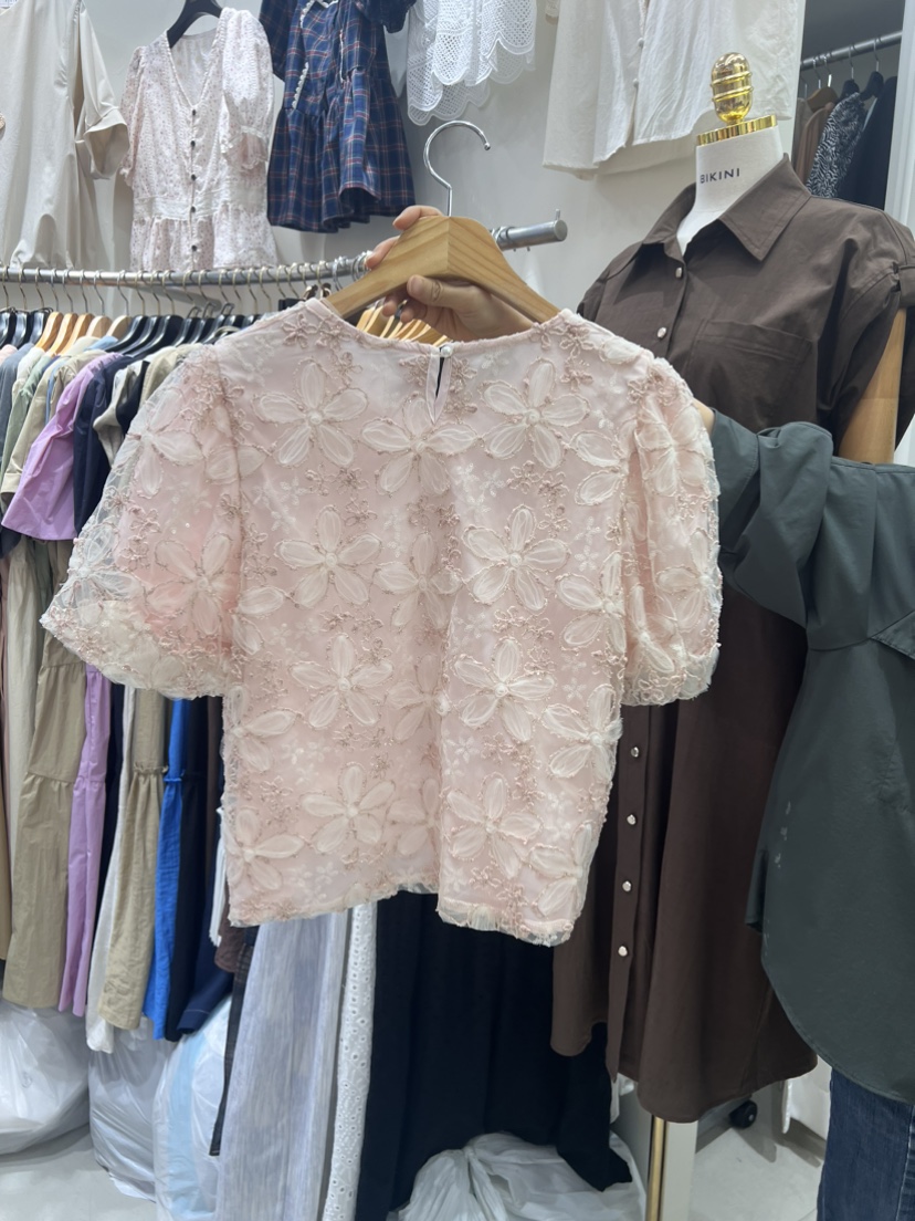 BIKINI韓國直郵女裝新品職業熱賣人氣24春夏真品襯衫蕾絲衫BIKINI襯衫/蕾絲衫