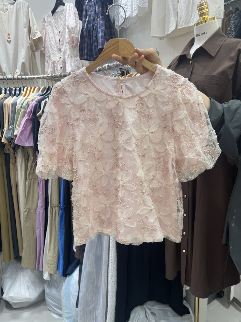 BIKINI韓國直郵女裝新品職業熱賣人氣24春夏真品襯衫蕾絲衫BIKINI襯衫/蕾絲衫圖色2