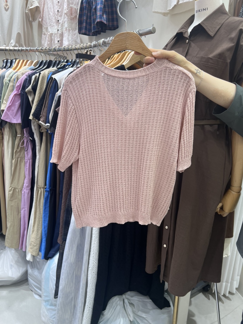 BIKINI韓國直郵女裝新款24春夏休閑真品時尚推薦職業針織衫BIKINI針織衫