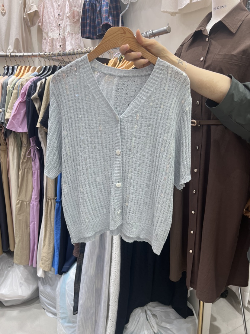 BIKINI韓國直郵女裝新款24春夏休閑真品時尚推薦職業針織衫BIKINI針織衫圖色2