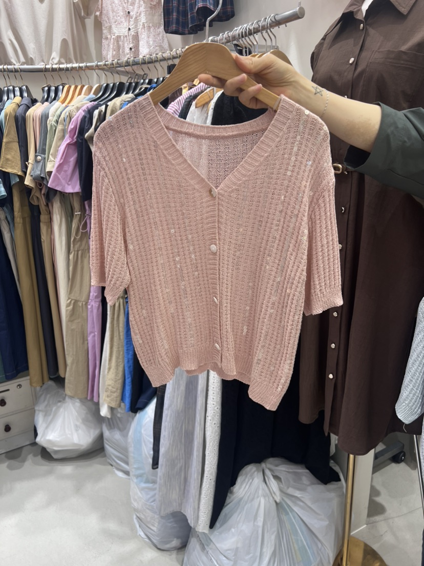 BIKINI韓國直郵女裝新款24春夏休閑真品時尚推薦職業針織衫BIKINI針織衫圖色3