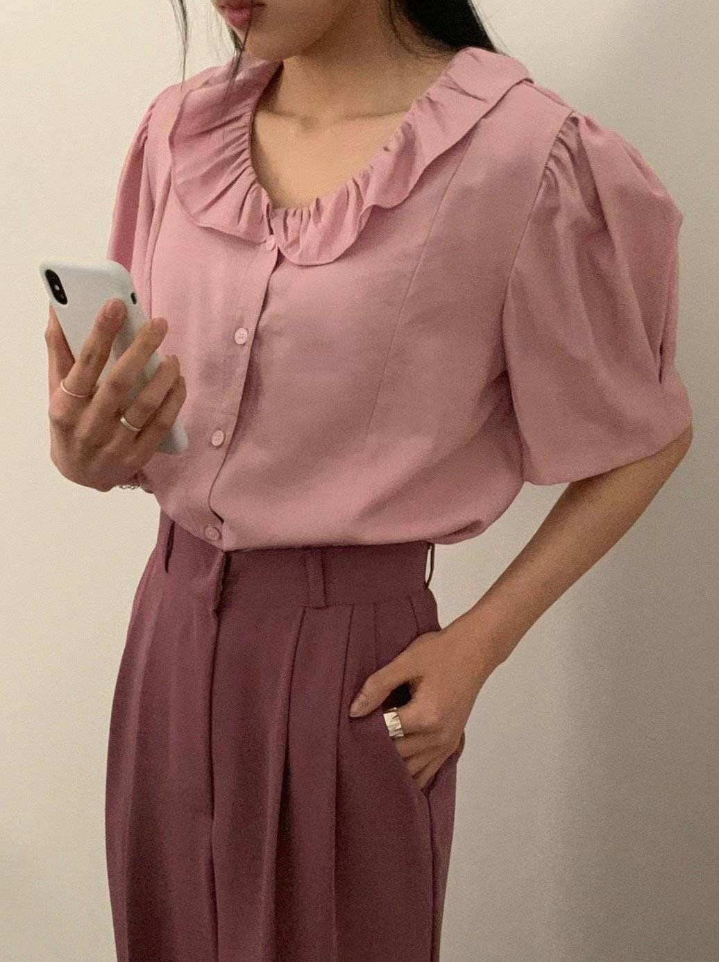JGREY韓國直郵女裝新款休閑職業推薦真品24春夏襯衫蕾絲衫JGREY襯衫/蕾絲衫
