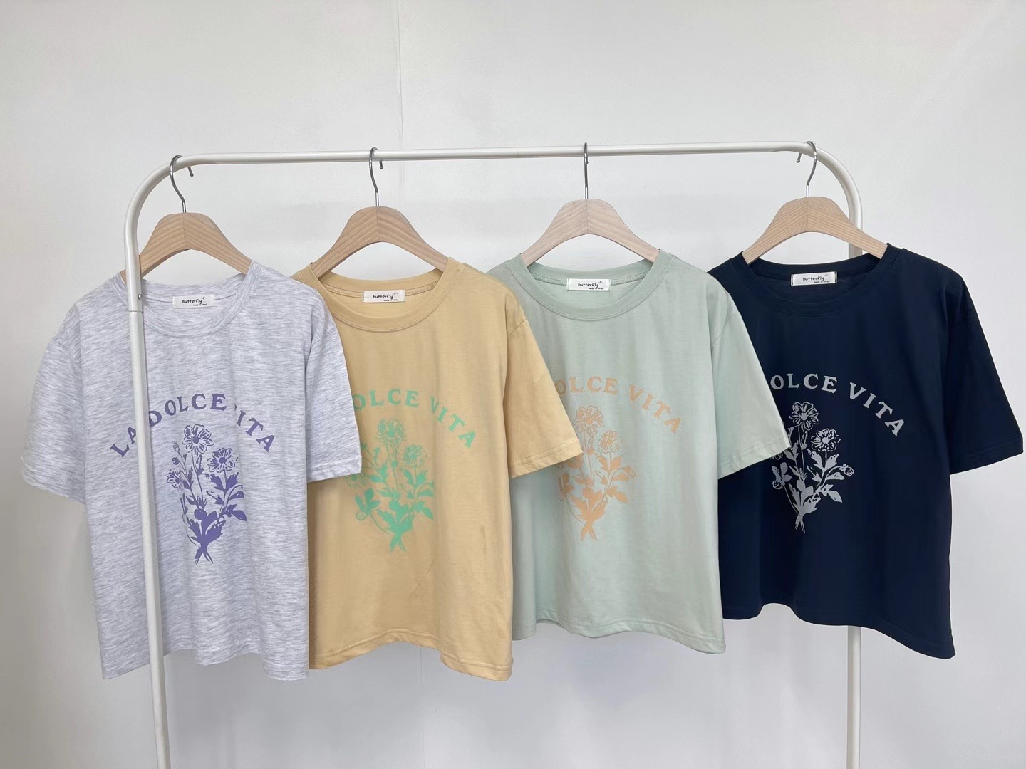 버터플라이韓國直郵女裝新品人氣24春夏推薦時尚休閑真品T恤버터플라이T恤圖色3左三色