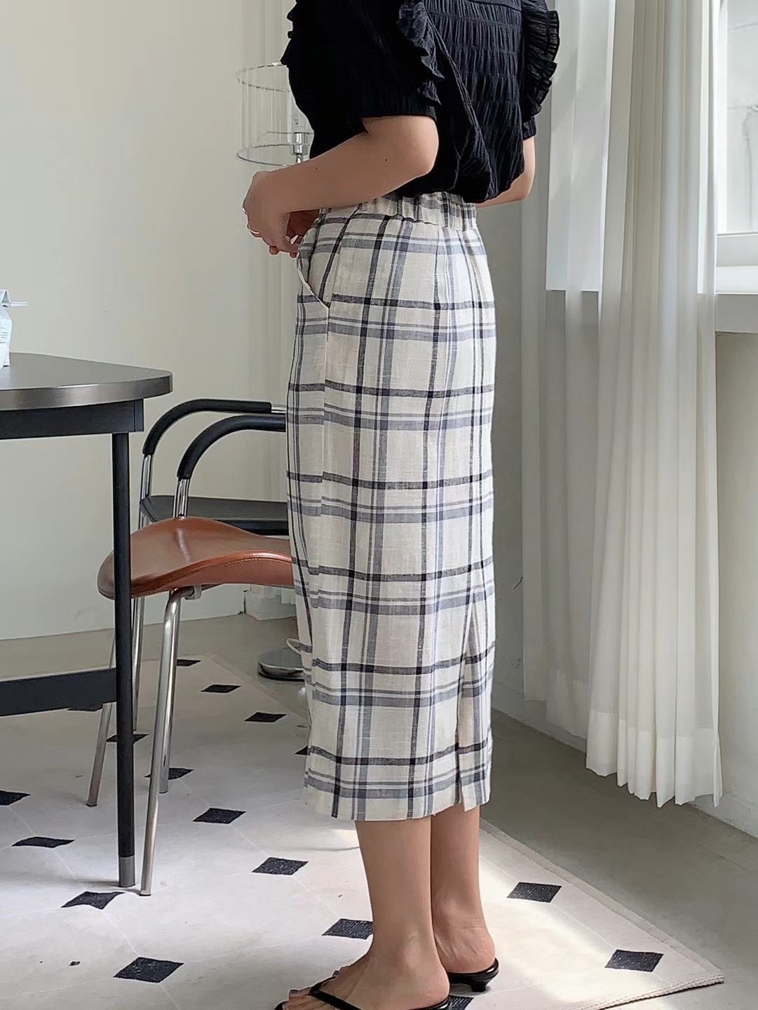 버터플라이韓國直郵東大門實拍女裝新品人氣24春夏半身裙中短裙버터플라이半身裙/中短裙