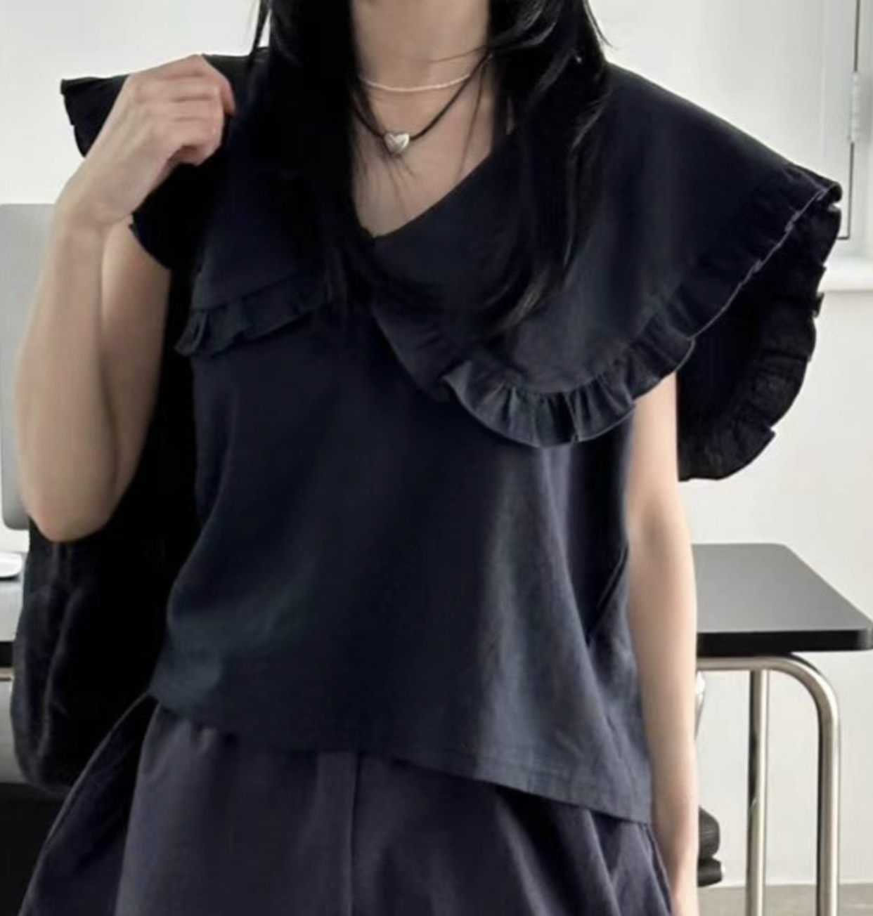 DRESS U韓國直郵女裝新品24春夏人氣熱賣職業襯衫蕾絲衫DRESS U襯衫/蕾絲衫圖色3