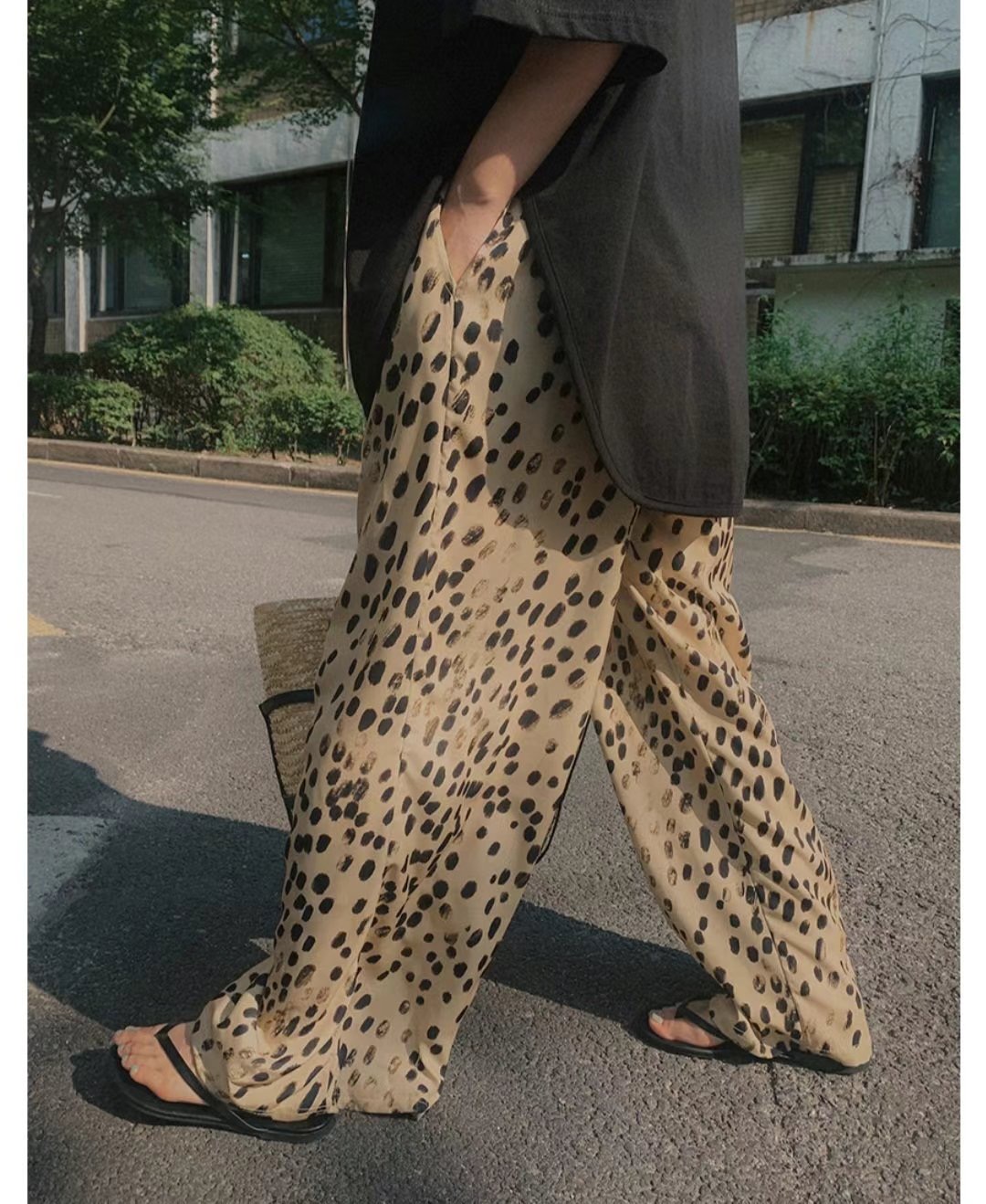 DRESS U直郵韓國代購女裝新款24春夏真品職業休閑休閑褲DRESS U休閑褲