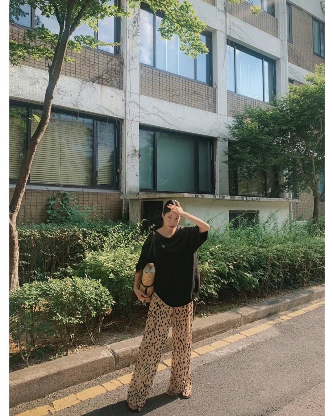 DRESS U直郵韓國代購女裝新款24春夏真品職業休閑休閑褲DRESS U休閑褲