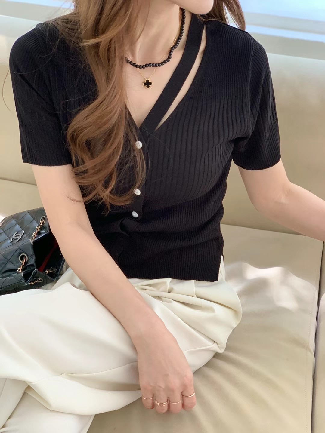 ELMU直郵韓國代購女裝新款24春夏真品人氣熱賣時尚針織衫howdy針織衫圖色3