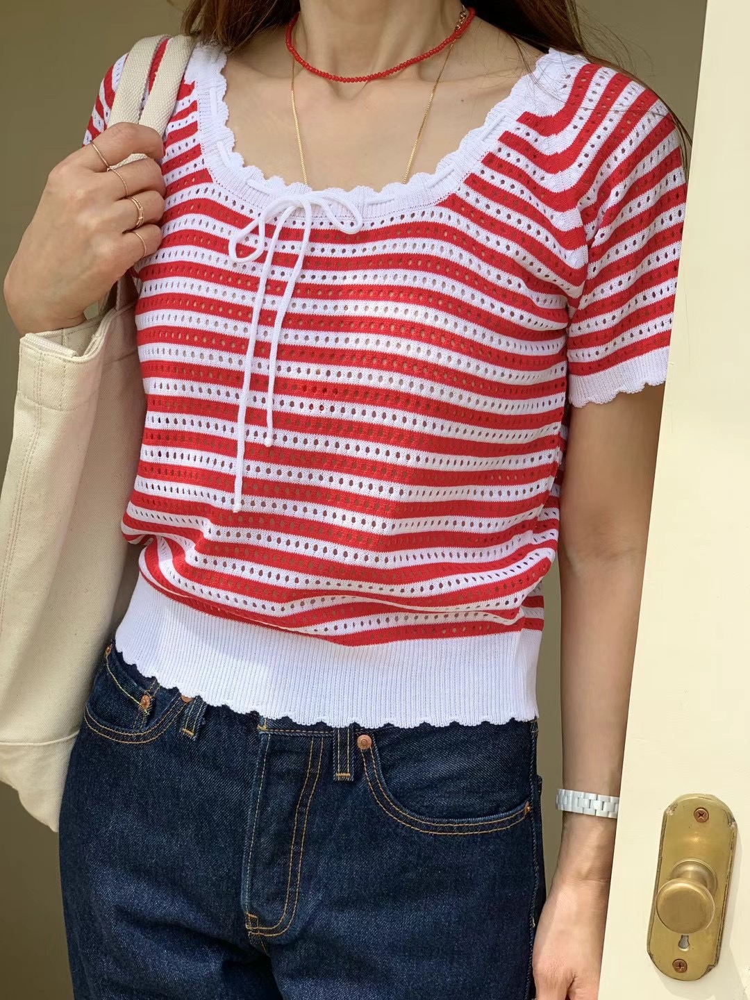 ELMU直郵韓國代購女裝新品推薦熱賣24春夏休閑時尚針織衫howdy針織衫圖色3