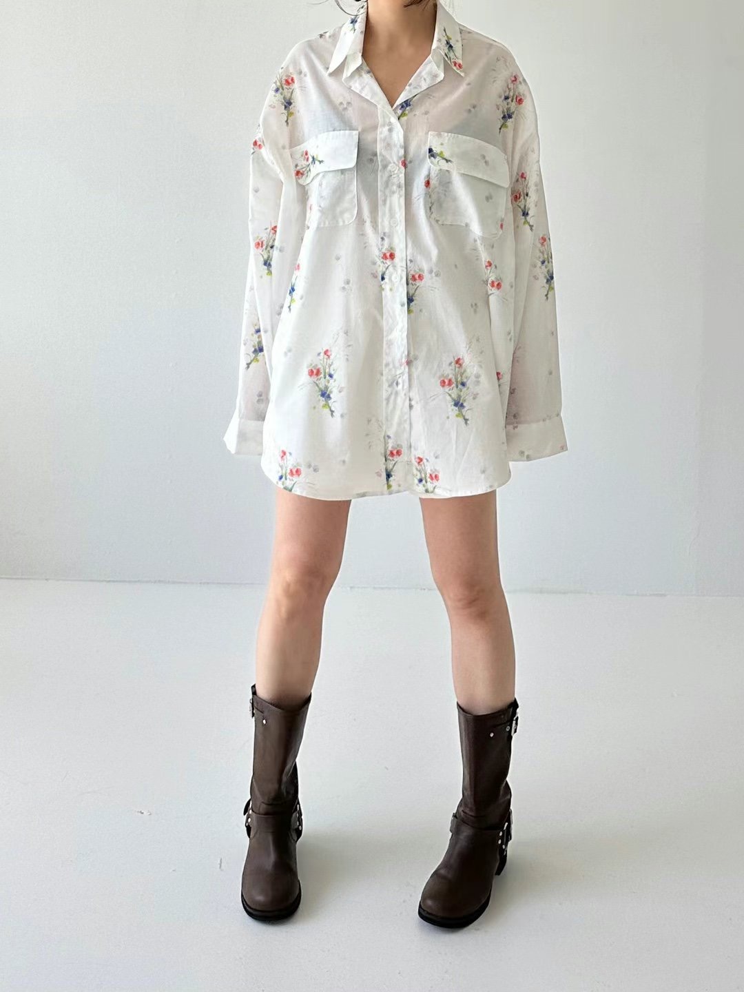 DRESS U韓國直郵女裝新款職業休閑24春夏人氣襯衫蕾絲衫DRESS U襯衫/蕾絲衫圖色2