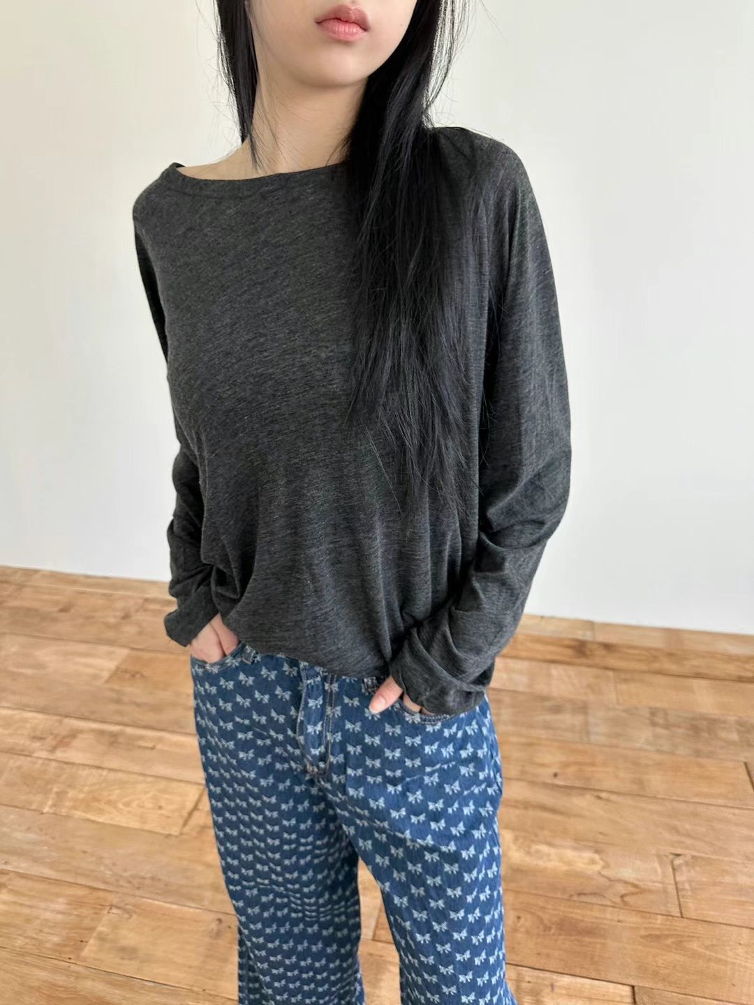 DRESS U直郵韓國代購女裝新品熱賣人氣休閑真品推薦長袖T恤DRESS U長袖T恤圖色1