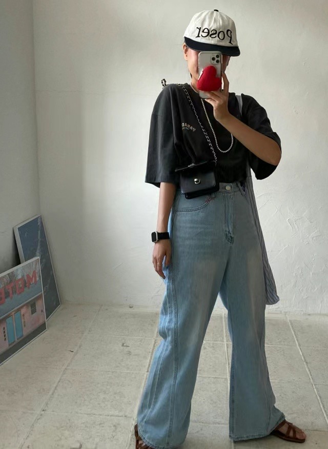 BRICK韓國直郵東大門實拍女裝新款推薦休閑時尚24秋夏牛仔褲BRICK牛仔褲