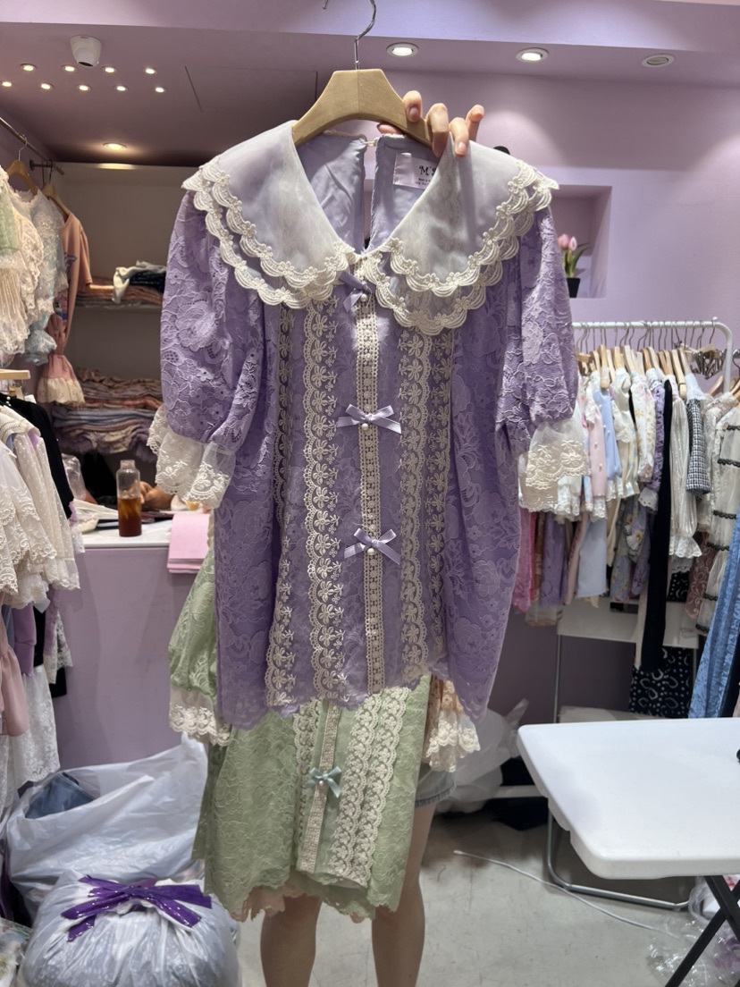 MS韓國直郵東大門實拍女裝新品人氣24春夏熱賣襯衫蕾絲衫MS襯衫/蕾絲衫圖色1