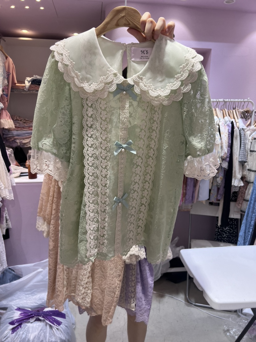 MS韓國直郵東大門實拍女裝新品人氣24春夏熱賣襯衫蕾絲衫MS襯衫/蕾絲衫圖色2