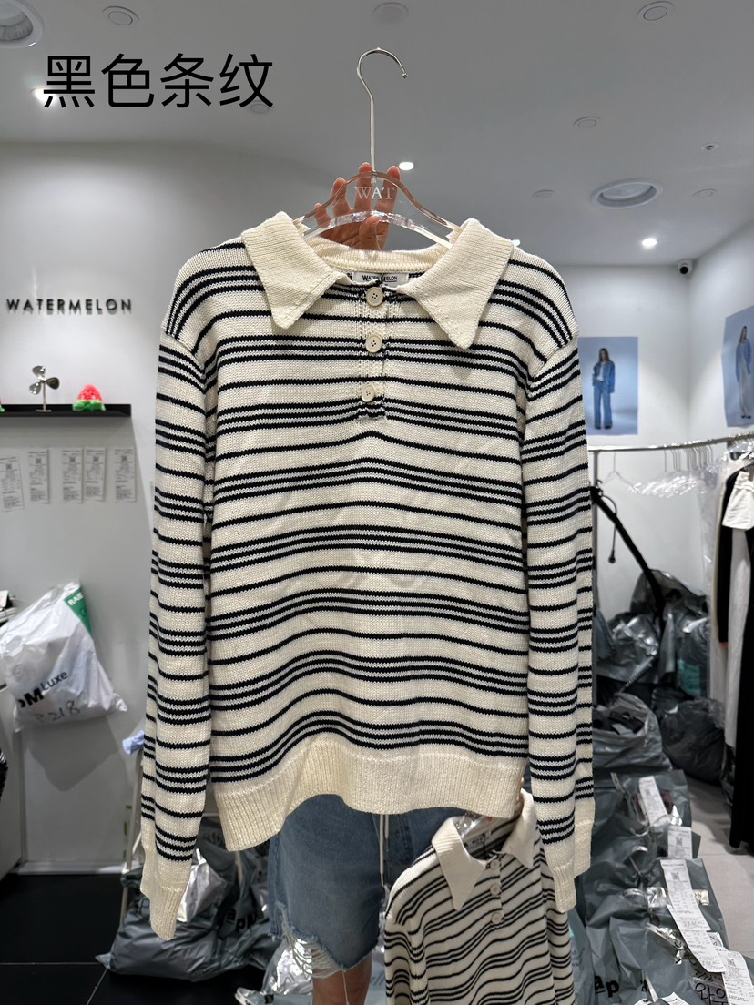 WATERMELON直郵韓國代購女裝新款24春夏真品時尚休閑長袖T恤STATEMENT長袖T恤圖色1