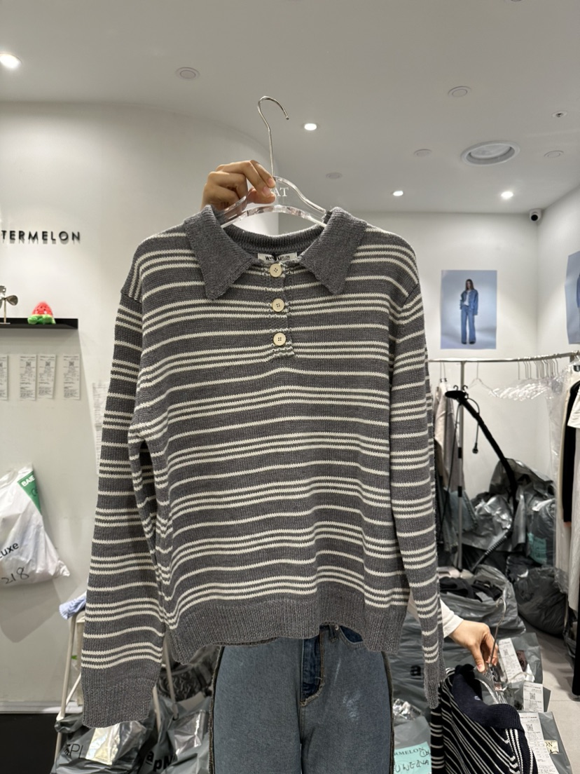 WATERMELON直郵韓國代購女裝新款24春夏真品時尚休閑長袖T恤STATEMENT長袖T恤圖色3