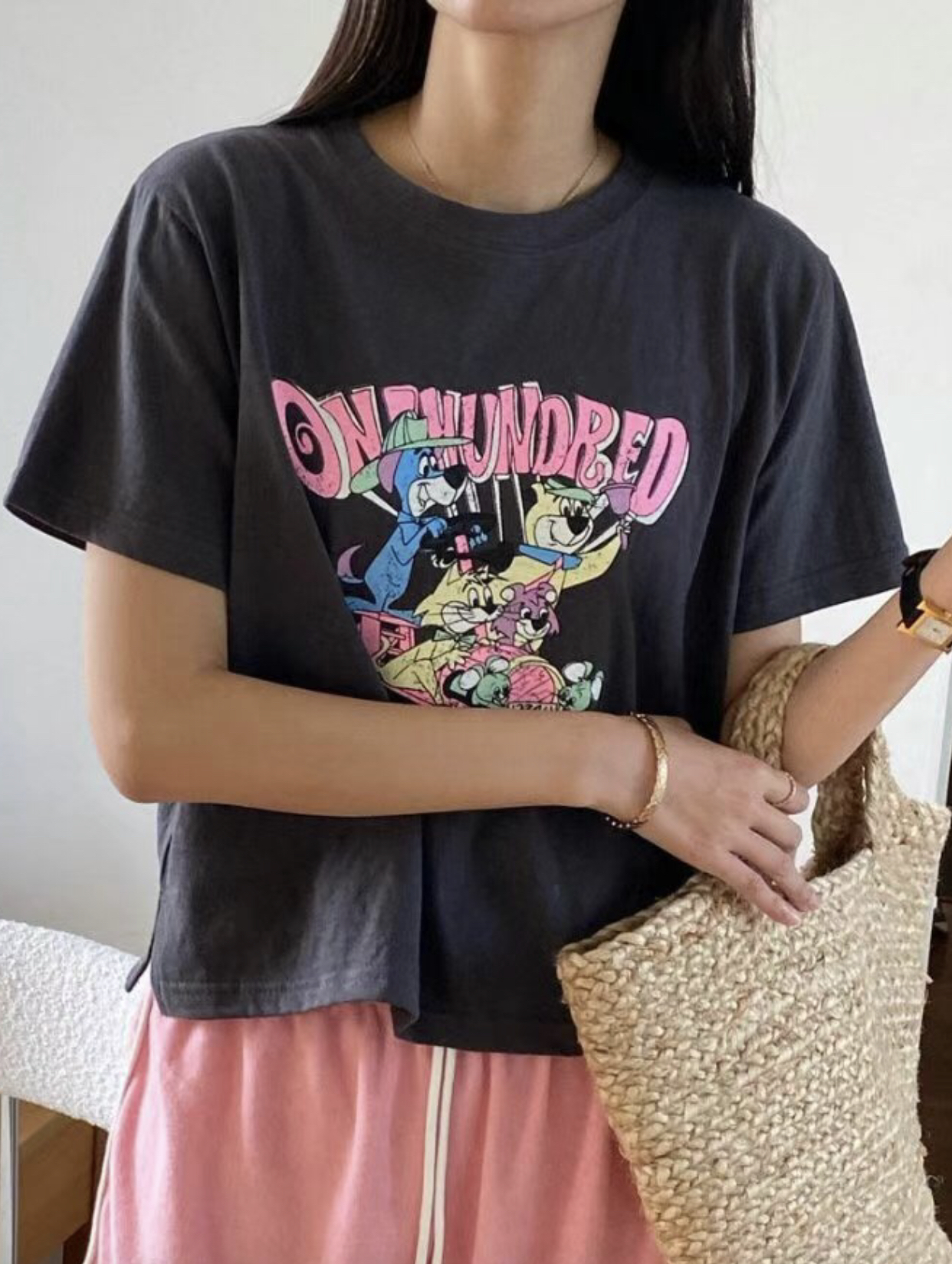 ANN DIANA韓國直郵東大門代購女裝新品休閑熱賣24春夏T恤ANN DIANAT恤圖色2