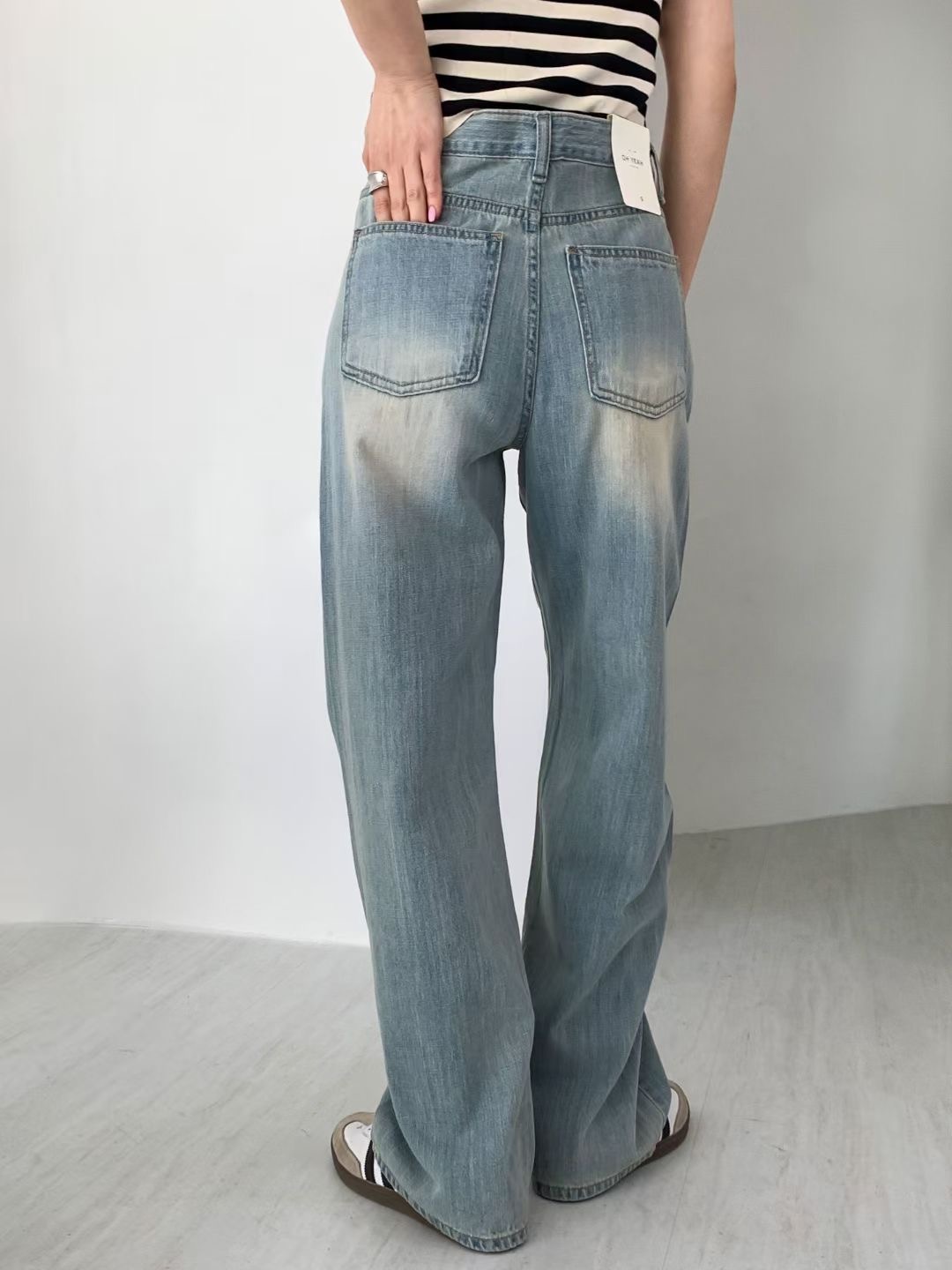 OH YEAH韓國直郵東大門實拍女裝新款推薦職業熱賣休閑牛仔褲OH YEAH牛仔褲