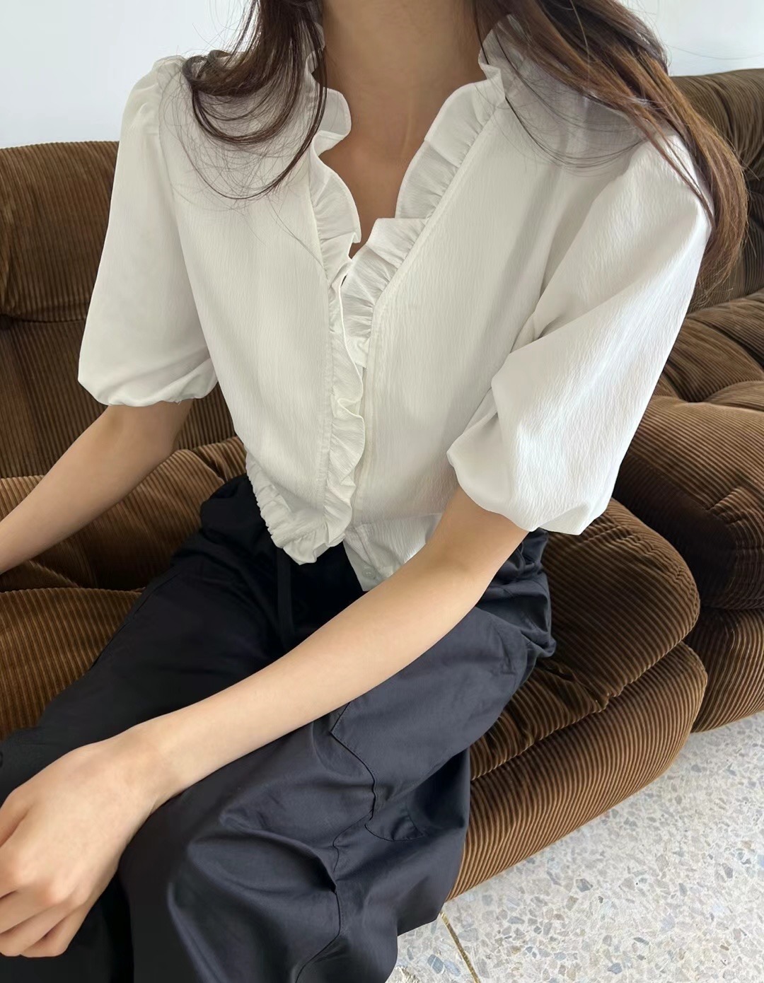 RAY_COMPANY韓國直郵東大門實拍女士新款真品24秋夏襯衫蕾絲衫RAY_COMPANY襯衫/蕾絲衫