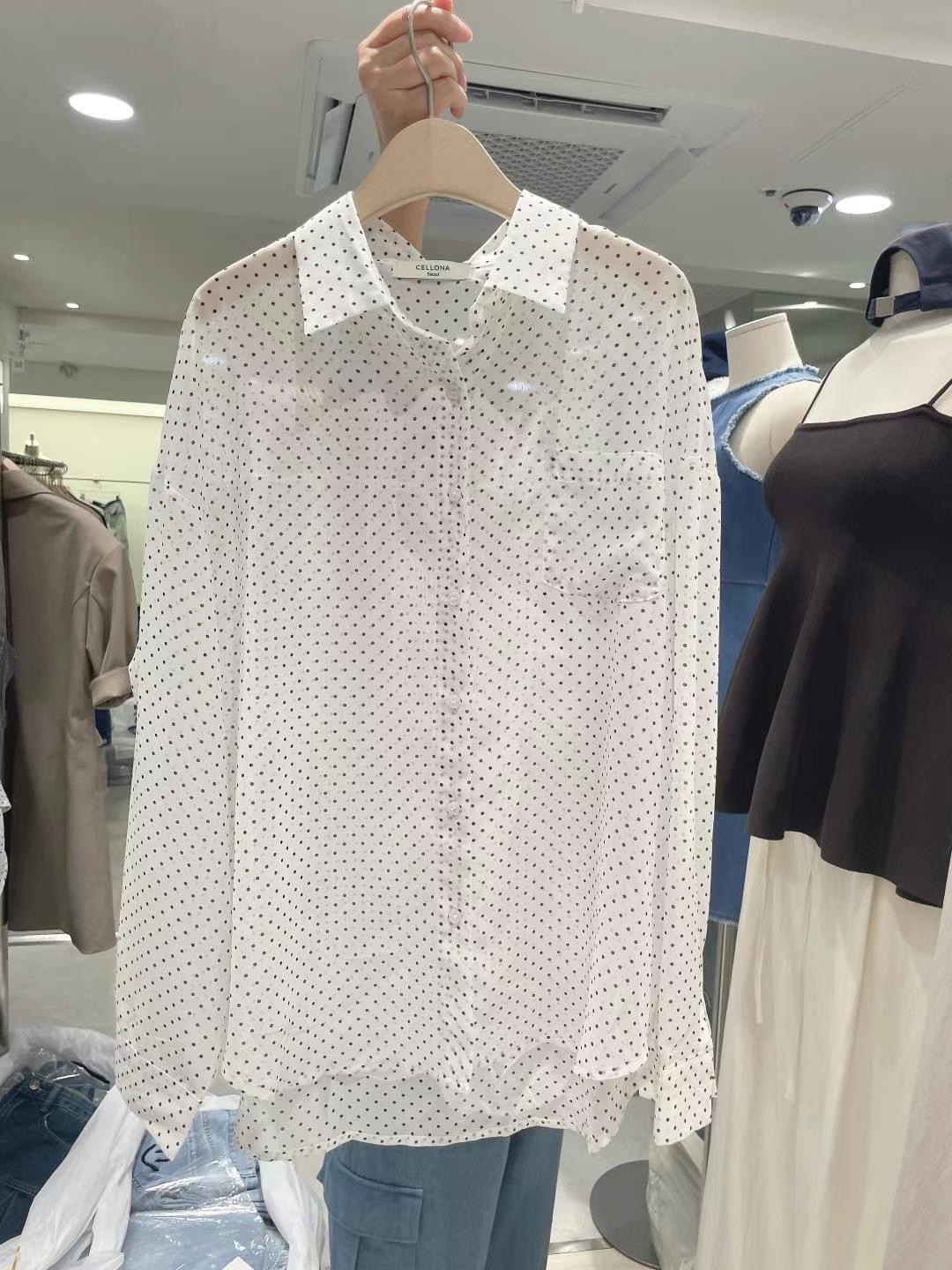 CELLONA韓國直郵女裝新品推薦時尚24春夏真品職業襯衫蕾絲衫CELLONA襯衫/蕾絲衫