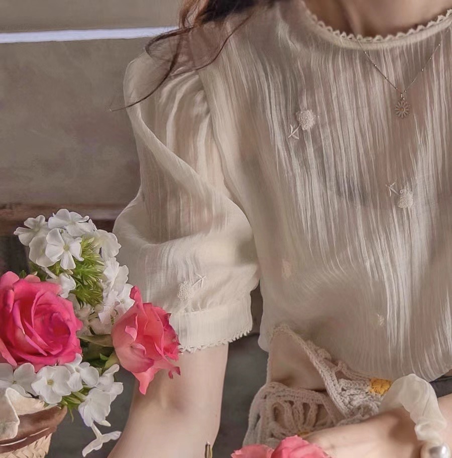 CAROL韓國直郵女裝新款24春夏休閑人氣熱賣真品襯衫蕾絲衫CAROL襯衫/蕾絲衫