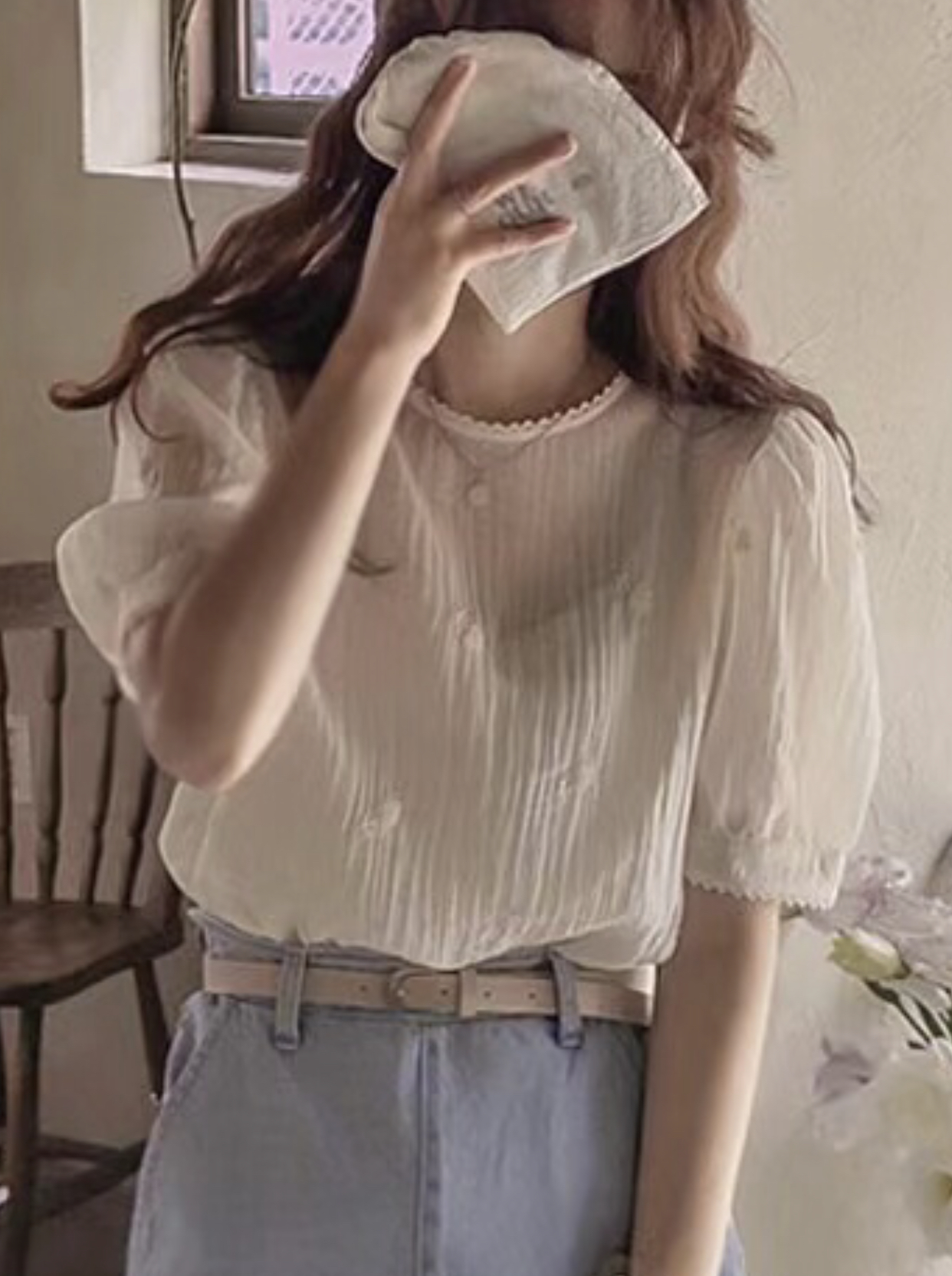 CAROL韓國直郵女裝新款24春夏休閑人氣熱賣真品襯衫蕾絲衫CAROL襯衫/蕾絲衫