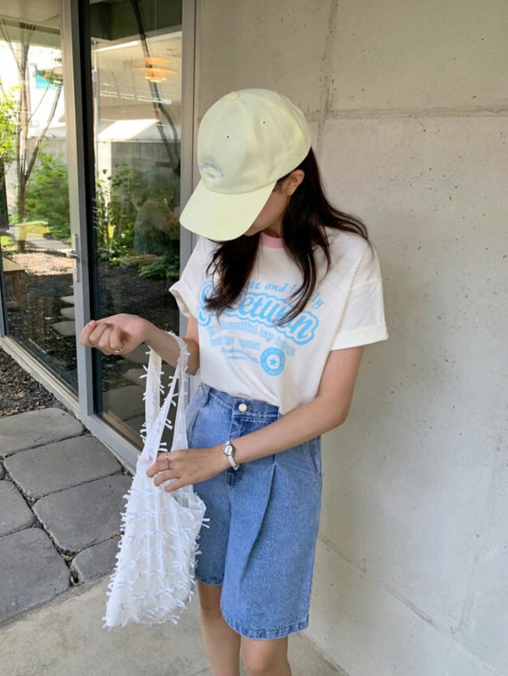 LVC直郵韓國代購女裝新款24春夏休閑真品時尚人氣推薦T恤L_V_CT恤