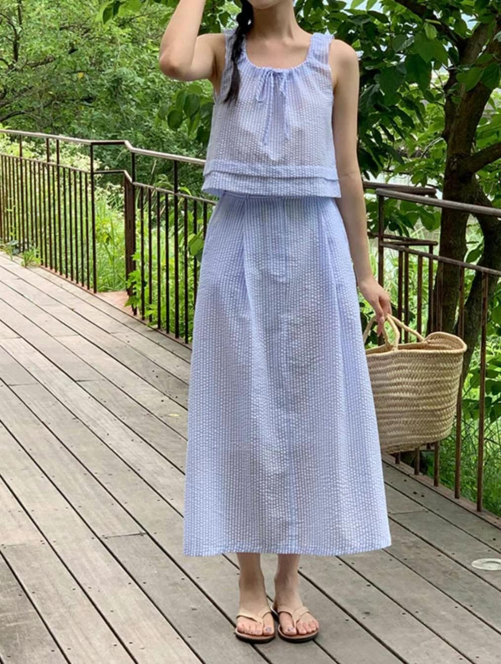 OLZE-올제-T韓國直郵東大門實拍女裝新款時尚職業24春夏長裙OLZE-올제-T長裙