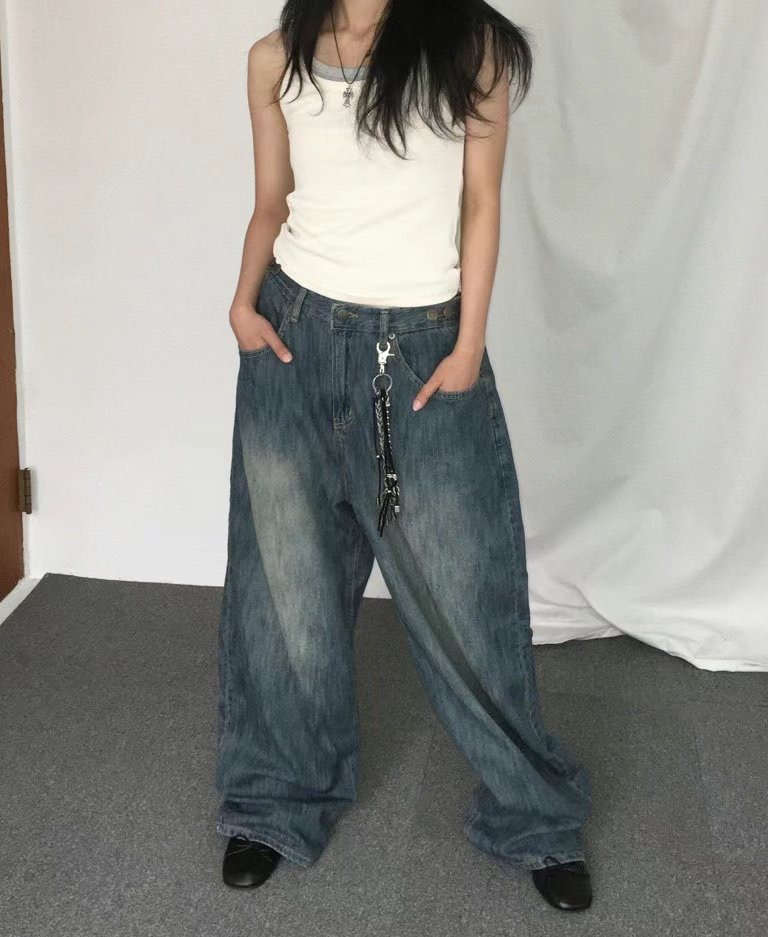 1OR2韓國直郵東大門代購女裝新款休閑推薦時尚真品牛仔褲OOTJ/1OR2牛仔褲
