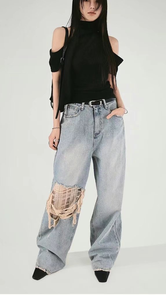1OR2韓國直郵女裝新品時尚人氣推薦職業真品24春夏牛仔褲OOTJ/1OR2牛仔褲