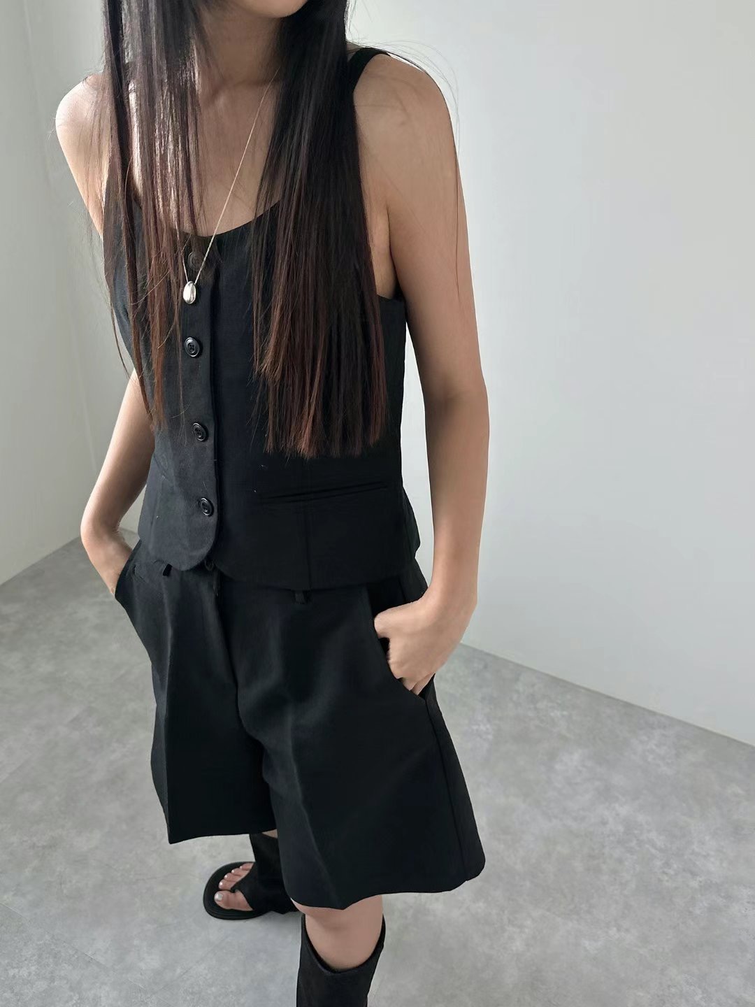 UNENE直郵韓國代購女裝新款熱賣職業24秋夏休閑真品吊帶背心UNENE吊帶/背心