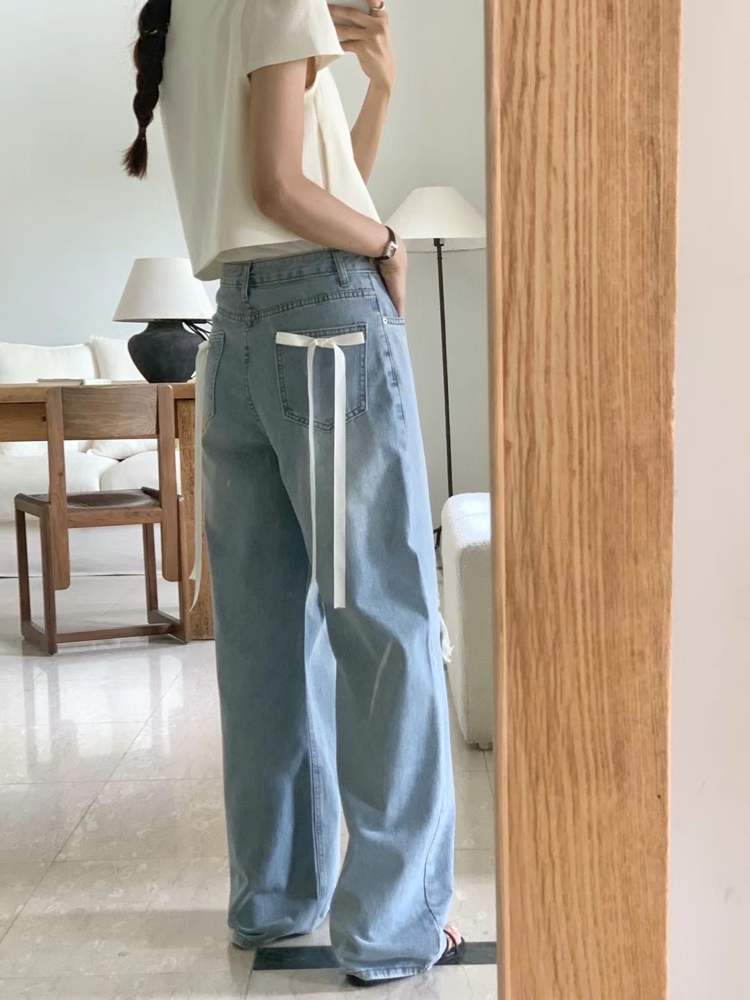 IKMOOI韓國直郵東大門代購女裝新品人氣24春夏時尚牛仔褲IKMOOI牛仔褲